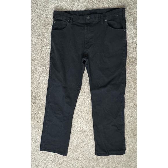 Wrangler Men's Dark Wash High Rise Rigid Cowboy Cut Straight Jeans 36/30 - Picture 2 of 10